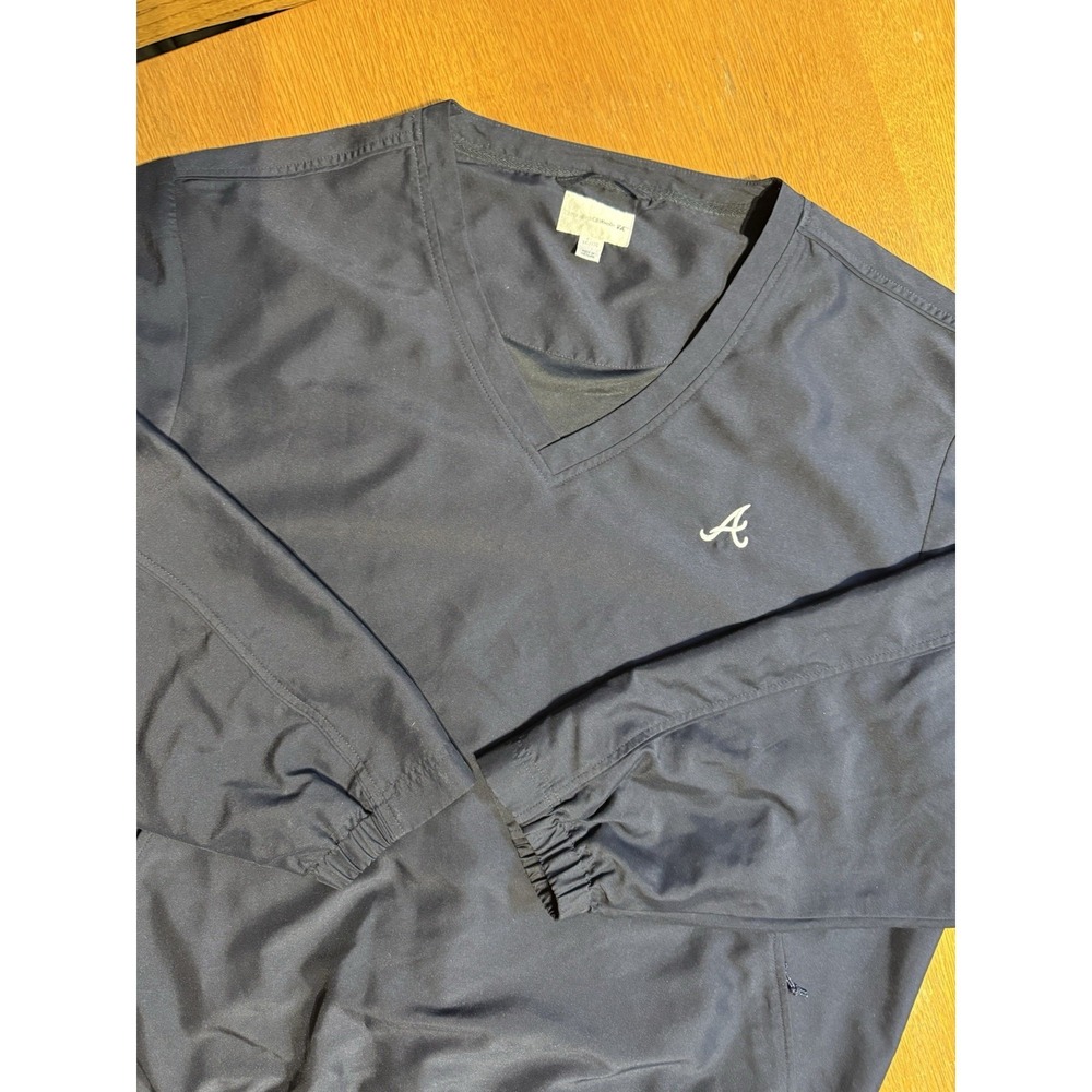 Cutter & Buck Atlanta Braves Pullover Windbreaker Jacket Mens 2XL Blue MLB Golf